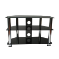 Black Tempered Glass Alu. Tube TV Stand